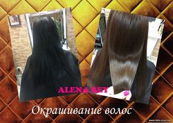 окрашивание темных волос до и после фото